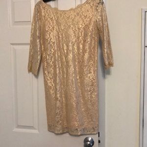 Gold lace dress